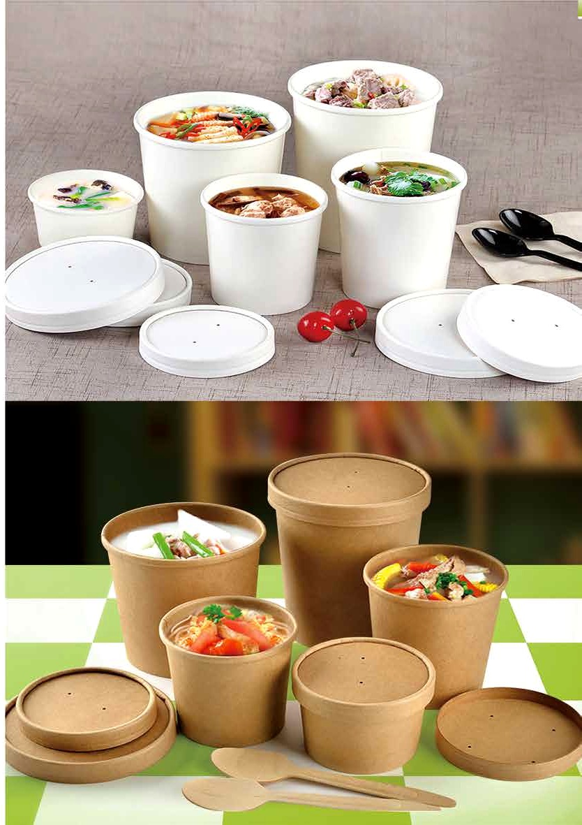 Vasos kraft para sopas y alimentos calientes