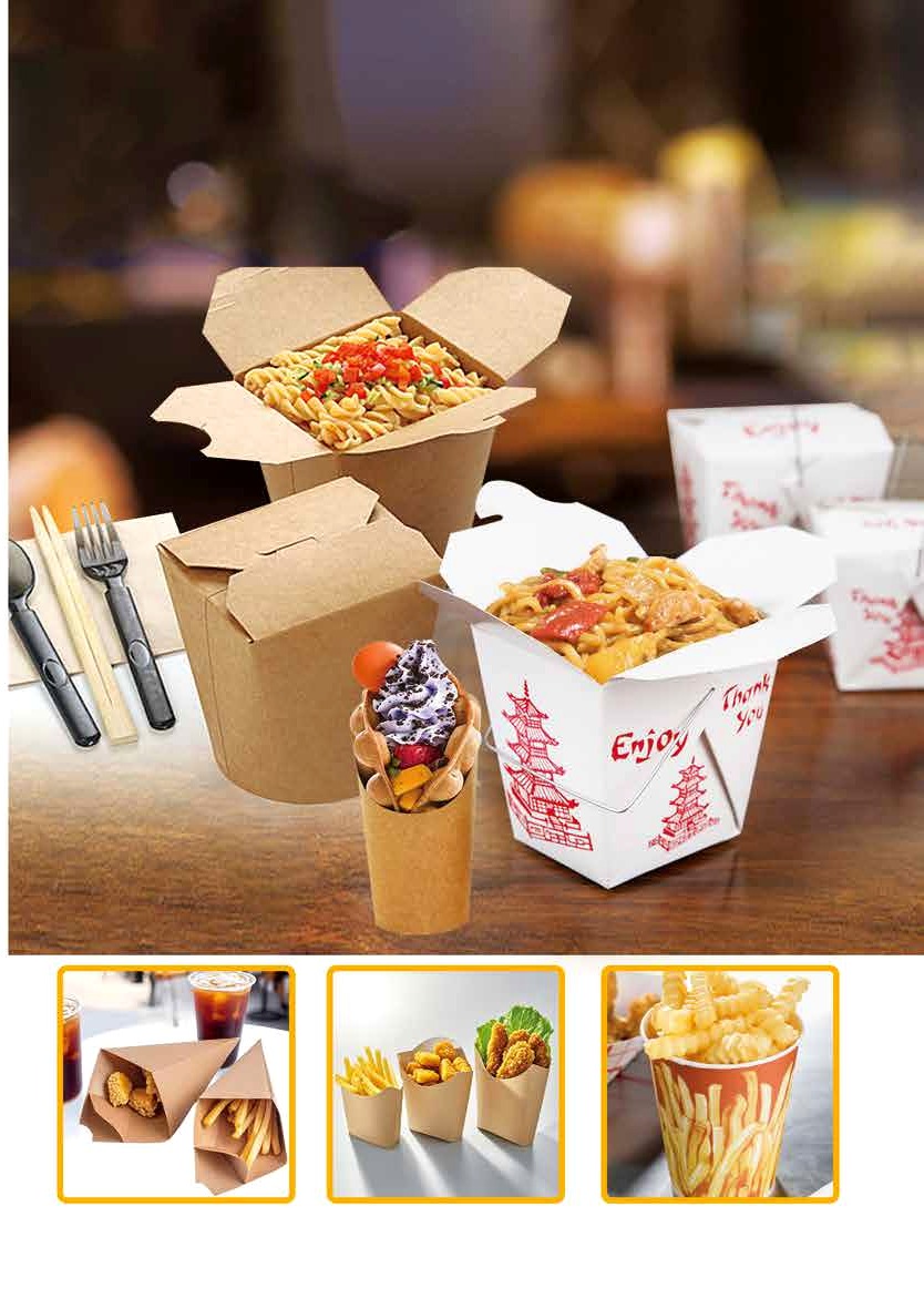 Cajas para llevar y empaques para papas fritas